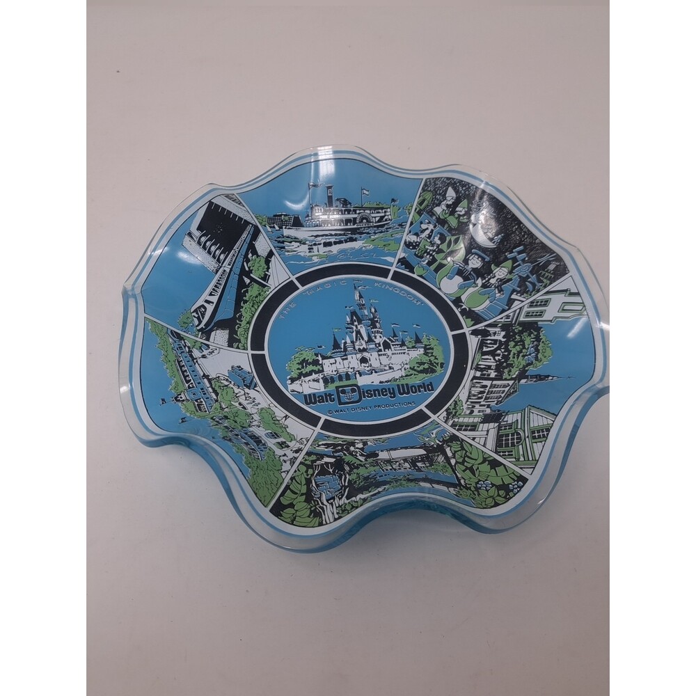Vintage Walt Disney World Candy Bowl Dish Ruffled 60s 70s